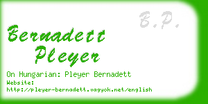 bernadett pleyer business card